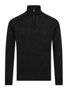 Bs Pelle Regular Fit Knitwear Tops Knitwear Half Zip Jumpers Black Bru...