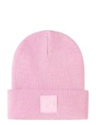 Nmnmalik Knit Beanie Badge1 Accessories Headwear Hats Beanie Pink Name...