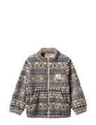 Fleece Jacket Helge Outerwear Fleece Outerwear Fleece Jackets Beige Wh...