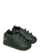 Leather Slipper Dino Tøfler Innesko Khaki Green Mikk-line