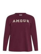 Kceliza Sweatshirt Tops T-shirts & Tops Long-sleeved Burgundy Kaffe Cu...