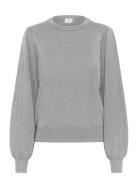 Kal Pointelle Pullover Tops Knitwear Jumpers Grey Kaffe