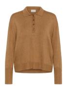 Kalizza Polo Pullover Tops Knitwear Jumpers Brown Kaffe