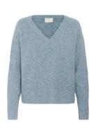 Kaniel V-Neck Pullover Tops Knitwear Jumpers Blue Kaffe