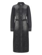 Kaabby Denim Dress Knelang Kjole Black Kaffe