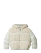 Teddy Shiny Puffer Jacket Fôret Jakke Cream Calvin Klein