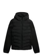 Hooded Storm Knit Hybrid Jkt Fôret Jakke Black Superdry
