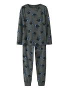 Nkmnightset Dark Grey Mel Skull Noos Pyjamas Sett Grey Name It