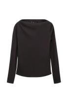 Long-Sleeved Boat-Neck T-Shirt Tops T-shirts & Tops Long-sleeved Brown...