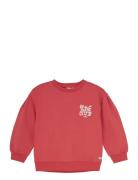 Sweater Brushed Print Tops Sweat-shirts & Hoodies Sweat-shirts Red Dai...