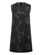 Maridenim Somasti Unikko Knelang Kjole Black Marimekko