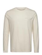 Reg Tonal Shield Ls T-Shirt Tops T-shirts Long-sleeved Cream GANT