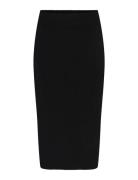 Yasassi Hw Midi Knit Skirt S. Noos Knelangt Skjørt Black YAS