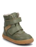 Bisgaard Barefoot Thorsten Tex Vinterstøvletter Med Borrelås Khaki Gre...