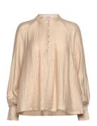 Srjessa Blouse Tops Blouses Long-sleeved Cream Soft Rebels