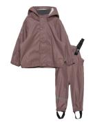 Pu Rain W. Susp. Outerwear Rainwear Rainwear Sets Purple Mikk-line