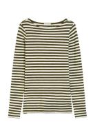 T-Shirts Long Sleeve Tops T-shirts & Tops Long-sleeved Khaki Green Mar...