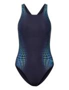 Womens Digital Printed Medalist 1 Pc Sport Swimsuits Navy Speedo