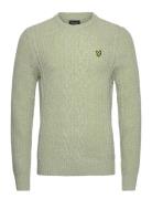 Ribbed Cable Knit Jumper Tops Knitwear Round Necks Green Lyle & Scott