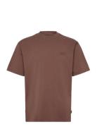 Wbbaine Washed Tee Tops T-shirts Short-sleeved Brown Woodbird
