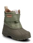 Bisgaard Pixie Vinterstøvletter Med Borrelås Khaki Green Bisgaard