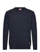 Sweater Crewneck Héritage Tops Knitwear Round Necks Navy Armor Lux