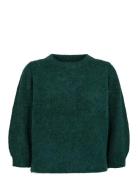 Nusuri Brushed Ss Pullover Tops Knitwear Jumpers Green Nümph