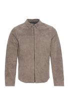Clark Zipped Suede Shirt Jacke Skinnjakke Skinnjakke Brown Jofama