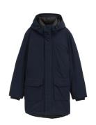 Tech Hooded Parka Parkas Jakke Navy Tom Tailor