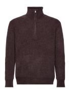 Inhunch ½ Zip Tops Knitwear Half Zip Jumpers Brown INDICODE