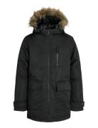 Jjcharlie Detachable Faux Fur Park Jnr Parkas Jakke Black Jack & J S