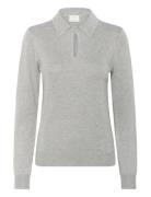 Kajada Polo Pullover Tops Knitwear Jumpers Grey Kaffe