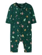 Nbnvismas Ls Nightsuit Pyjamas Sie Jumpsuit Green Name It