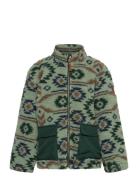 Teddy Mix Jacket Aop Outerwear Fleece Outerwear Fleece Jackets Green M...