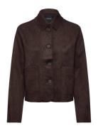 Vmhazelfelia Ls Faux Suede Jacket Skinnjakke Skinnjakke Brown Vero Mod...