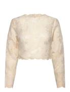 Ciara Lace Top Tops T-shirts & Tops Long-sleeved Cream Malina