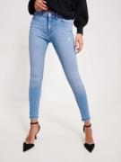 Only - Jeans - Lys blå - Onlblush Mid Sk Ank Raw Bb REA4347 - Jeans