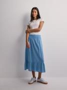 Only - Midiskjørt - Blissful Blue - Onltokyo Hw Linen Blend Long Skirt...