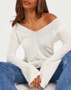 Nelly - Hvit - Loose Slouchy Sheer Top