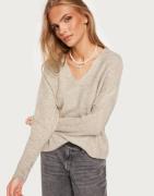 Vero Moda - Beige - Vmcrewlefile Ls V-Neck Blouse Noos