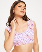 Only - Blomstrete - Onlmadeline S/S Open Back Crop Top