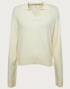 Object Collectors Item - Beige - Objthess L/S V-Neck Knit Polo Noos