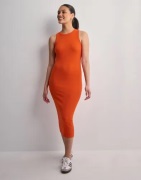 Vero Moda - Oransje - Vmlavender Sl O-Neck Calf Dress Vma