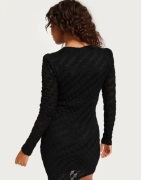 Only - Svart - Onlrie L/S V-Neck Dress Jrs