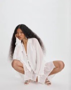 Nelly - Hvit - Flowy Mini Skirt