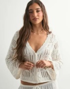 Vero Moda - Hvit - Vmemilia Ls V-Neck Knit Cardigan Vm