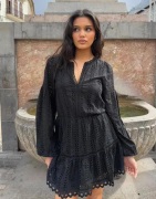 Nelly - Svart - Embroidered Dress