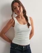 Selected Femme - Hvit - Slfanna U-Neck Tank Top Noos