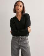 OBJECT - Svart - Objester L/S Lo Knit Polo Div
