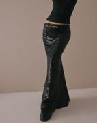 Nelly - Svart - Maxi Sequin Skirt